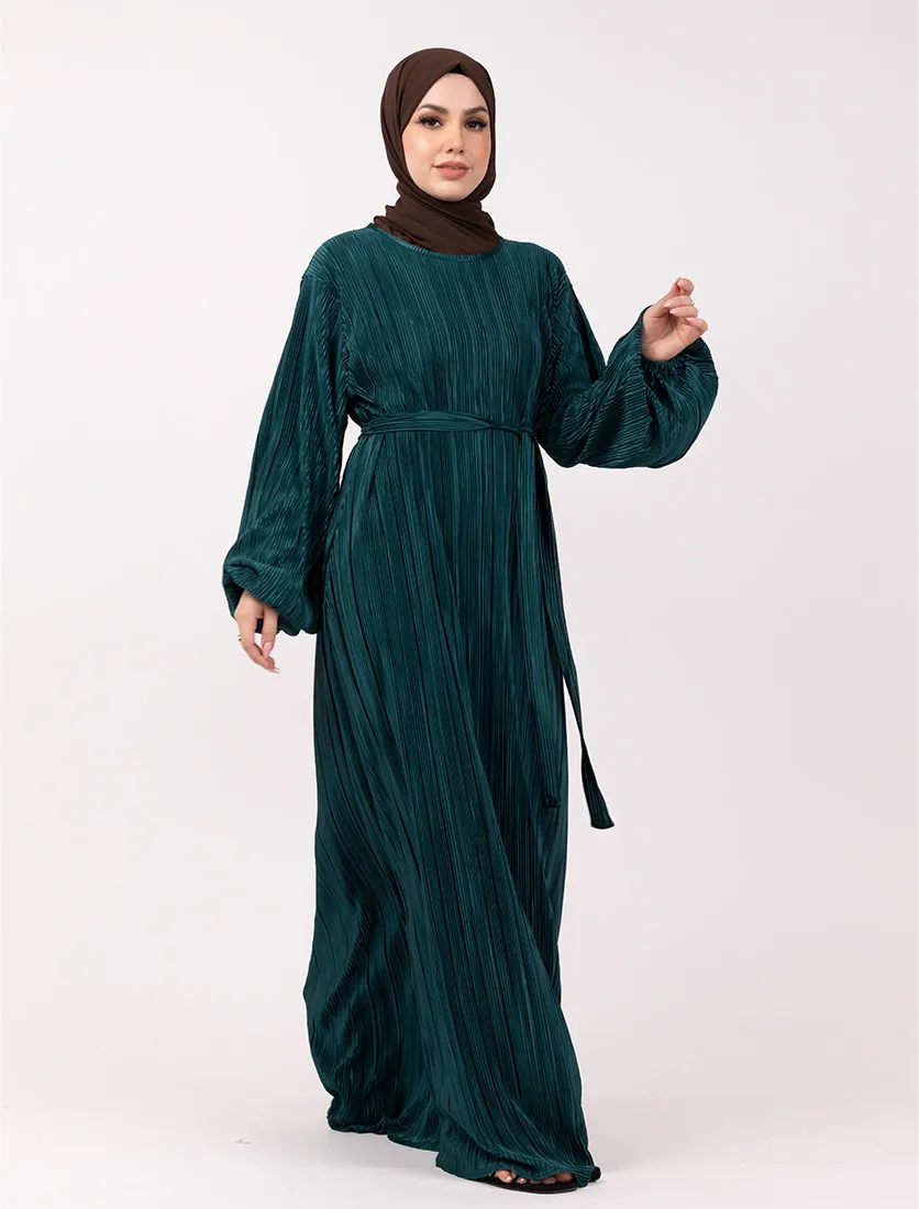 Green Plisse Abaya